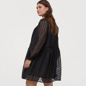 H&M Black Dotted Mock Dress